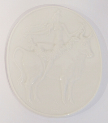 Plakette Meissen Europa 1993 I. Wahl Strang seltene ovale Ausführung 13,5x11cm