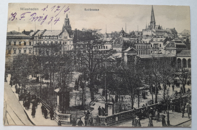 Alte PK AK Wiesbaden Kochbrunnen 1911