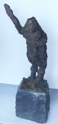 Bronze Skulptur Figur mit erhobenem Arm PMB Paul Müller-Brand Wiesbaden