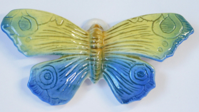 Porzellanfigur bunter Schmetterling von ENS 9,7x5,5cm #43 (N)