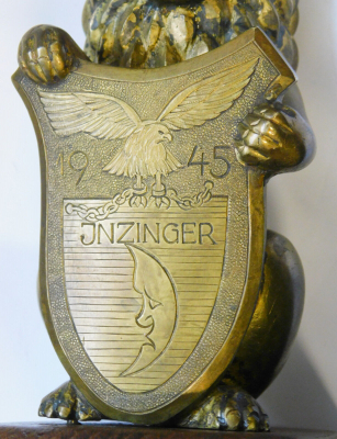 Skulptur Löwe Wappen Schild Luftwaffe Adler Inzinger 1945 Bronze Messing ?