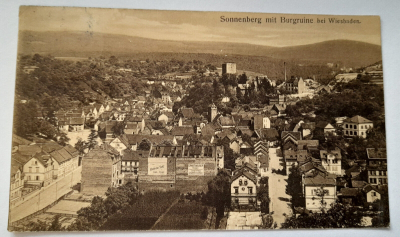 Alte PK AK Sonnenberg mit Burgruine bei Wiesbaden 1910