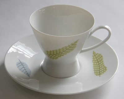 Tasse + Untertasse Rosenthal Form 2000 Hyde Park - Blätter selten (N)