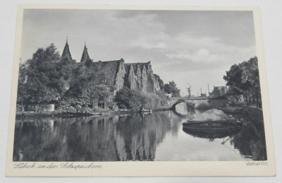 Alte PK AK Lübeck an den Salzspeichern 1941