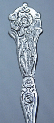 Jugendstil Sahnelöffel Silber 800 floral verziert Blüten Knospen 13cm