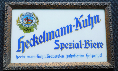 Orig alte Werbung Heckelmann-Kuhn Bier Brauerei Hahnstätten Kulemann Glasplakate