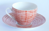 Arzberg Form 2000 Bastdekor rot Design Löffelhardt kleine Kaffeetasse +UT