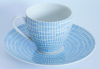 Arzberg Form 2000 Bastdekor blau Design Löffelhardt Espressotasse Mokkatasse +UT