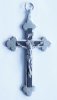 Altes Brustkreuz Sterbekreuz Inri Jesus plastisch 9x5cm