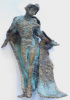 Bronze Figur Frau mit Umhang oä. Karlheinz Oswald signiert 1999 18,5cm